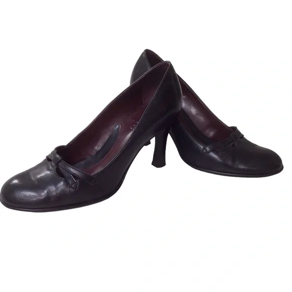 Retro Beautiful Franco Sarto Brazilian Leather Round Pumps - Picture 2 of 5